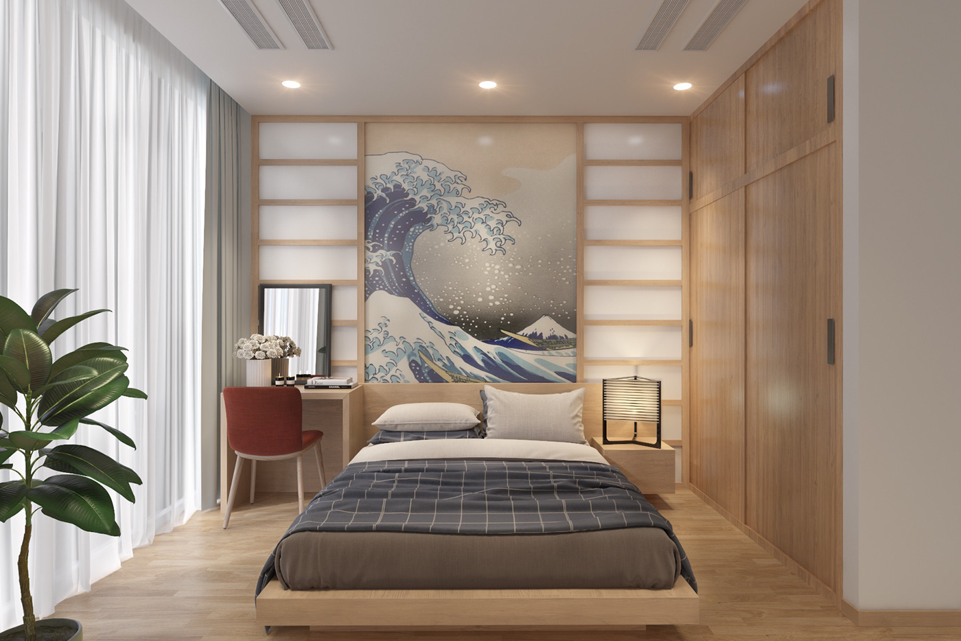 Phòng ngủ đẹp hiện đại từ gỗ công nghiệp MDF lõi xanh chống ẩm nhập Thái