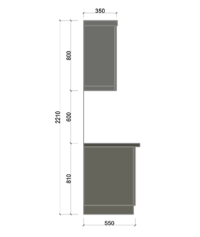 Báo giá tủ bếp nhựa picomat được tính với kích thước tiêu chuẩn (đơn vị:mm)